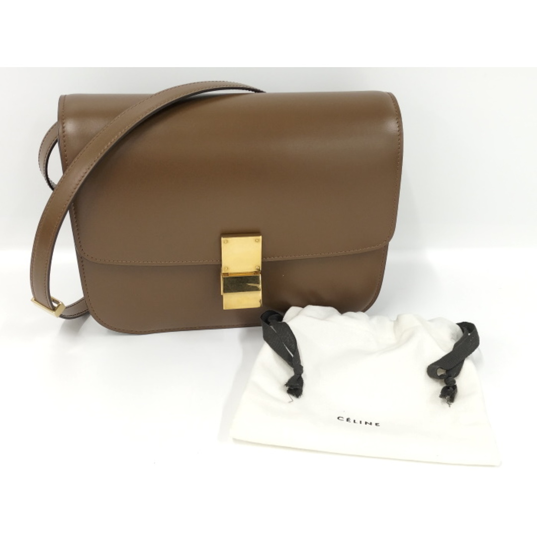 CELINE - CELINE ショルダーバッグ クラッシックボックス レザー CELINE - CELINE ショルダーバッグ クラッシックボックス レザー