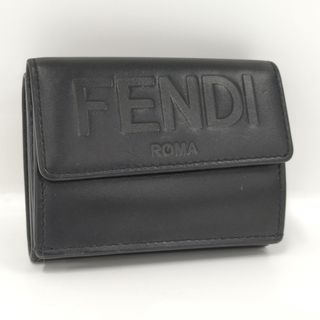 フェンディ(FENDI)のFENDI 三つ折り財布 レザー ブラック BM3095(財布)