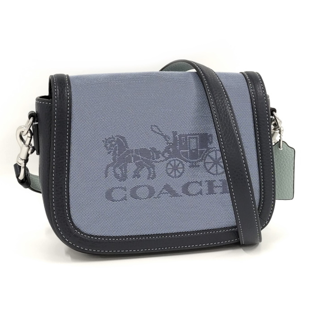 COACH ショルダーバッグ キャンバス レザー ネイビー C8228