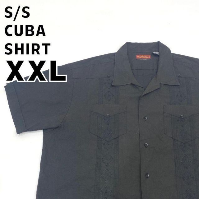 黒 キューバシャツ オープンカラーシャツ ワコマリア バーバー アメカジ 2XL