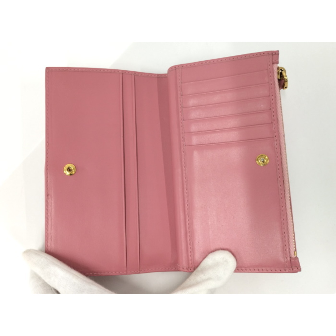 PRADA(プラダ)のPRADA 二つ折り 長財布 リボン レザー ピンク レディースのファッション小物(財布)の商品写真