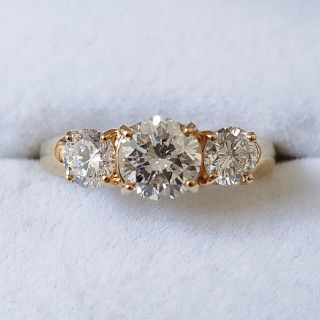 ダイヤモンド リング K18YG 1.00ct 2.3g(リング(指輪))