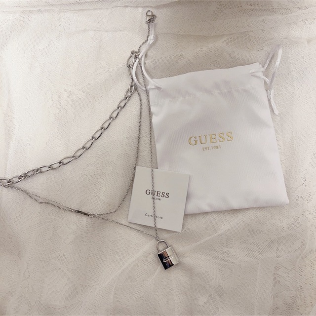 GUESS ゲス 3連 ネックレス シルバー