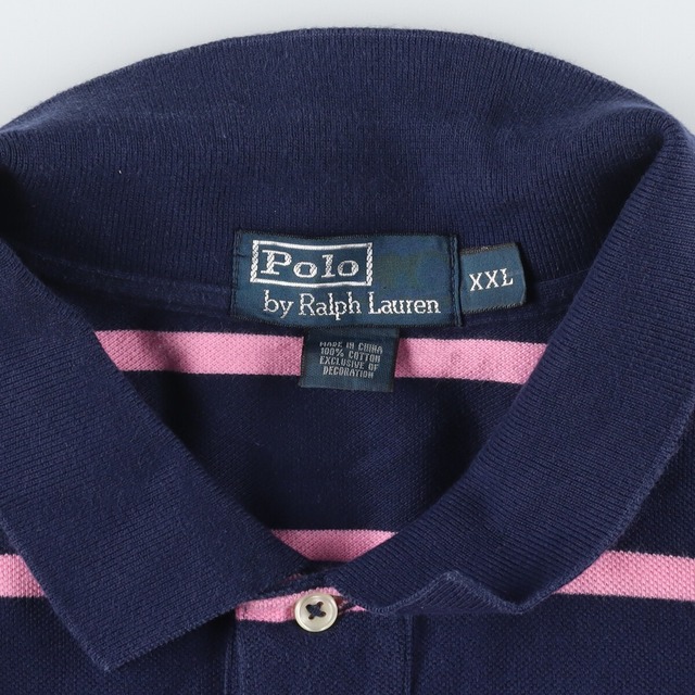 Ralph Lauren(ラルフローレン)の古着 ラルフローレン Ralph Lauren POLO by Ralph Lauren 半袖 ボーダー ポロシャツ メンズXL /eaa332741 メンズのトップス(ポロシャツ)の商品写真