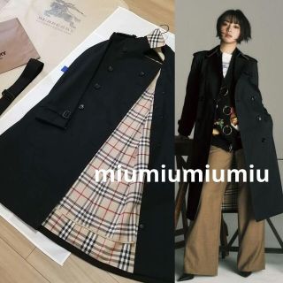BURBERRY - 本物上質 黒色トレンチコート ライナー付き バーバリー