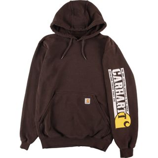 カーハート(carhartt)の古着 カーハート Carhartt ORIGINAL FIT 袖プリント スウェットプルオーバーパーカー レディースL /eaa329687(トレーナー/スウェット)