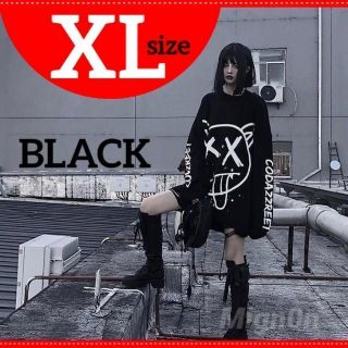 ロンＴ【XL】ブラック 地雷系 病みかわいい 量産型 原宿 病みかわ 506(Tシャツ(長袖/七分))