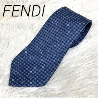 FENDI】バッグバグアイディテール ダークブルーシルクネクタイ-