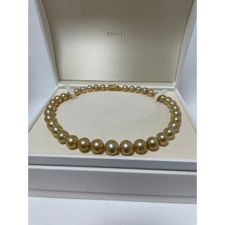 タサキ(TASAKI)の逸品！　タサキ　茶金　K18  ゴールデン白蝶　パールネックレス　10〜14㎜(ネックレス)