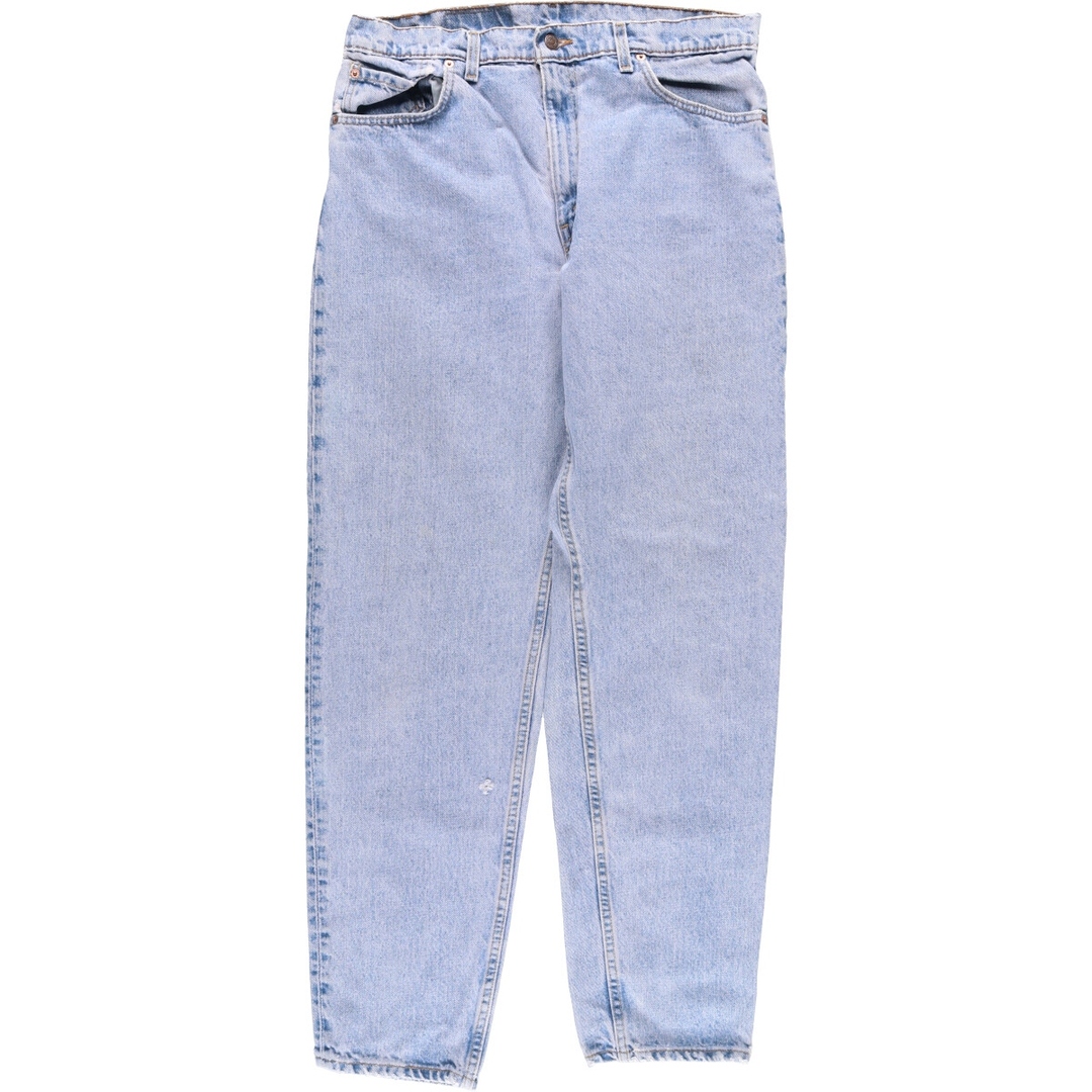 ブルー系青色柄90年代 リーバイス Levi's 550 RELAXED FIT TAPERED LEG テーパードジーンズ デニムパンツ USA製 メンズw35 ヴィンテージ /eaa328827