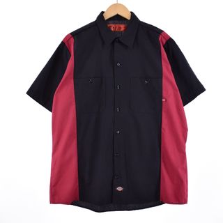 ディッキーズ(Dickies)の古着 ディッキーズ Dickies 半袖 ワークシャツ メンズXL /eaa329122(シャツ)