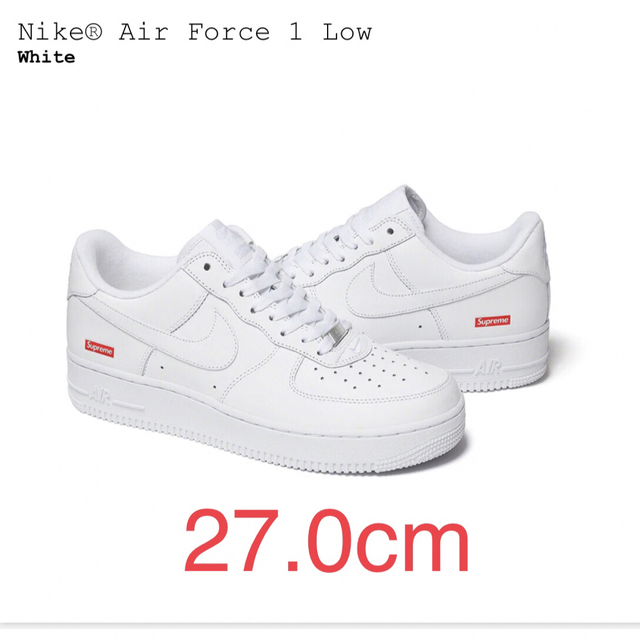 Supreme Nike Air Force 1 Low White 27cm