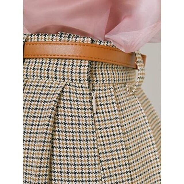 Lily Brown(リリーブラウン)のLily Brown　ビットベルト付きプリーツスカート　チェック　０ レディースのスカート(ロングスカート)の商品写真