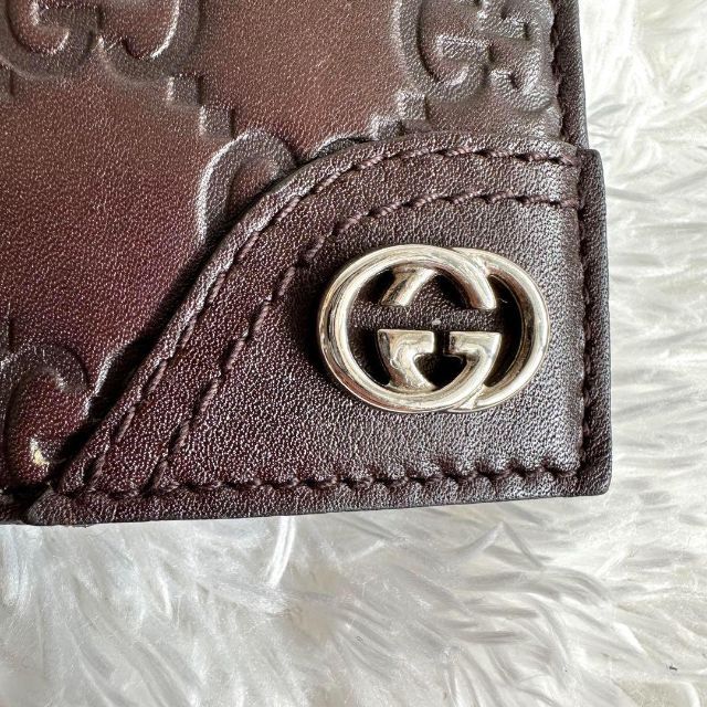 Gucci(グッチ)の【美品】GUCCI グッチシマ 2つ折りマネークリップ ブラウン 折り財布 メンズのファッション小物(マネークリップ)の商品写真