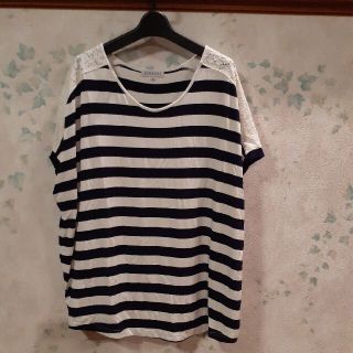 シマムラ(しまむら)の【クッキー様専用】大きいサイズ　ボーダートップス(カットソー(半袖/袖なし))