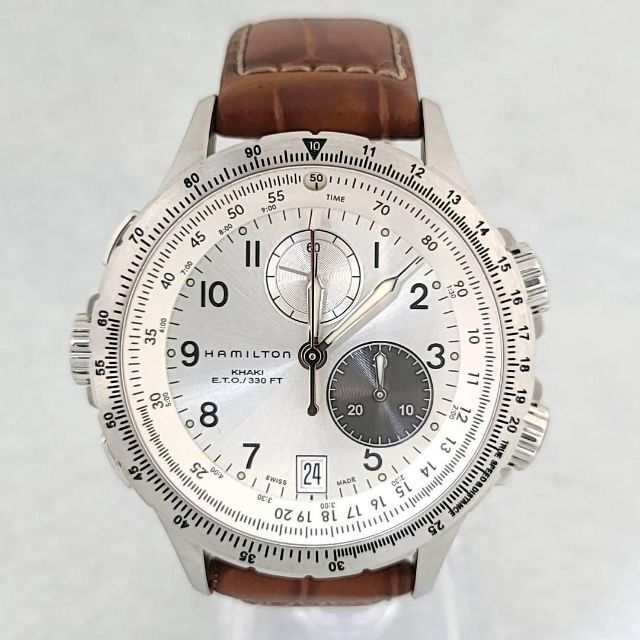 ☆【極美品稼働品】ハミルトン HAMILTON カーキ クロノグラフ シルバー