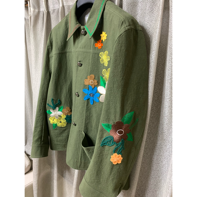 FLOWER EMBROIDERY CHORE JACKET