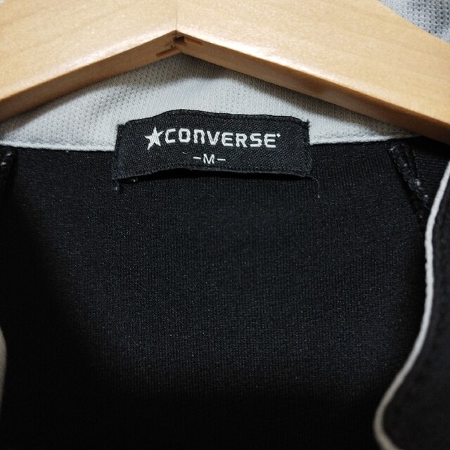 CONVERSE(コンバース)のCONVERSE コンバース ハーフジップ ワンポイントロゴ M 黒 ブラック メンズのトップス(Tシャツ/カットソー(半袖/袖なし))の商品写真