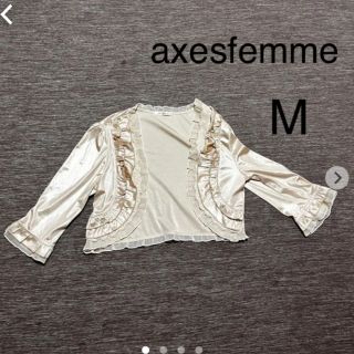 アクシーズファム(axes femme)のフリル.花柄レース付フォーマルボレロ　INGEBORG.PINKHOUSEずき(ボレロ)