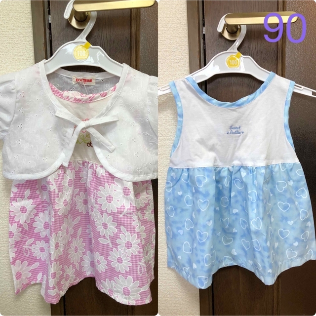 値下げ！新品未使用！コルネイユcorneiue ワンピース2枚&ボレロ　90 キッズ/ベビー/マタニティのキッズ服女の子用(90cm~)(ワンピース)の商品写真