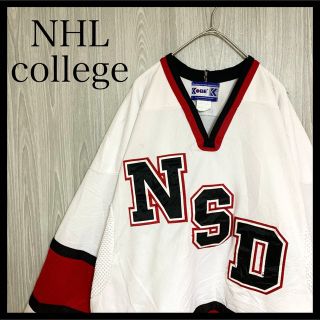 シーシーエム(CCM)のNHL系ゲームシャツワッペン刺繍ナンバリングスクール系90s(Tシャツ/カットソー(七分/長袖))