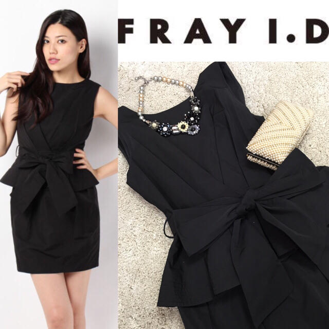 FRAY I.D(フレイアイディー)の★美品 正規品★結婚式 オケージョン 二次会 ワンピース リボン ノースリーブ レディースのワンピース(ミニワンピース)の商品写真