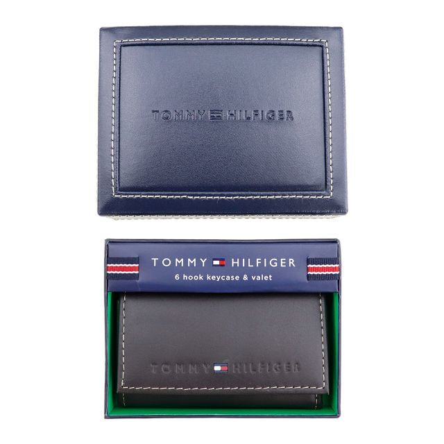 TOMMY HILFIGER(トミーヒルフィガー)のトミーヒルフィガー キーケース 6連 レザー 本革 ブラウン キーリング 茶色 メンズのファッション小物(キーケース)の商品写真