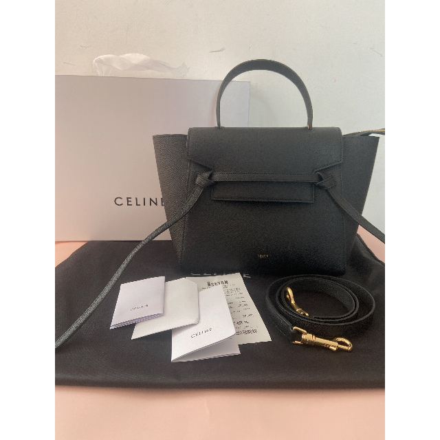美品】 セリーヌ CELINE ベルトバッグ ナノ 2WAY ハンドバッグ シ