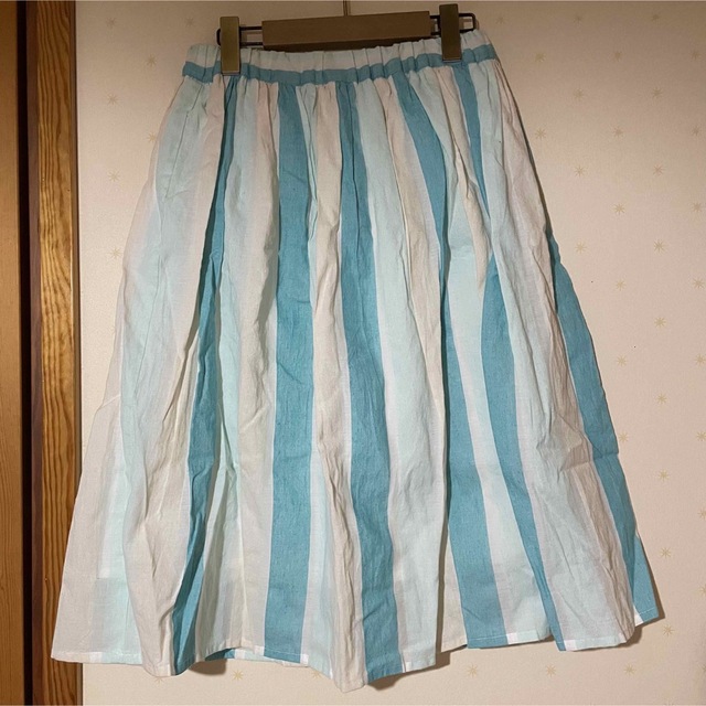 w closet(ダブルクローゼット)のwcloset 膝丈スカート ウエスト総ゴム レディースのスカート(ひざ丈スカート)の商品写真