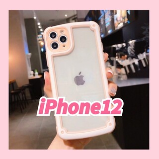 アップル(Apple)の【大人気】【iPhone12】ピンク iPhoneケース シンプル フレーム(iPhoneケース)