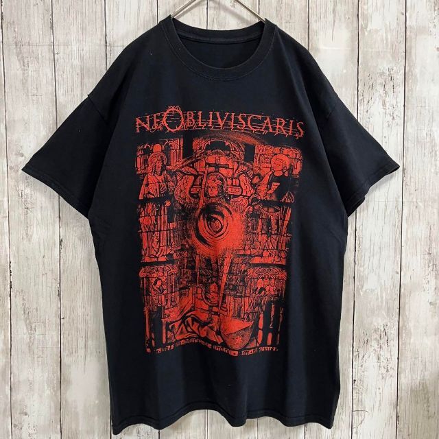 MUSIC TEE(ミュージックティー)のヘヴィメタルバンドTシャツ古着　ネ　オブリヴィスカーリスプリントTシャツ　黒 メンズのトップス(Tシャツ/カットソー(半袖/袖なし))の商品写真