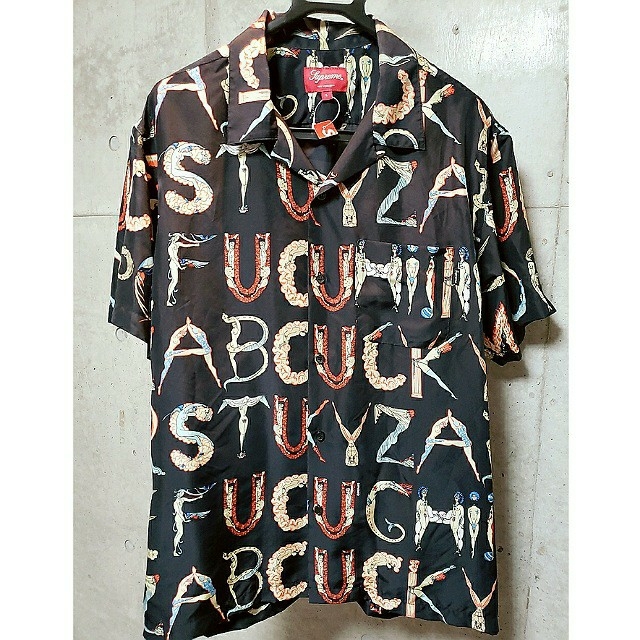 【美品】【Lサイズ】Supreme Alphabet Silk Shirt