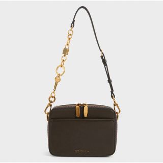 チャールズアンドキース(Charles and Keith)のロック&キーチェーン ハンドルバッグ（DarkMoss）(ショルダーバッグ)