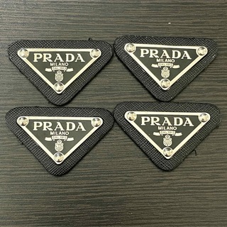 プラダ(PRADA)の【4枚】PRADA プラダ  ロゴプレート ロゴパーツ 黒 ブラック メタル(その他)