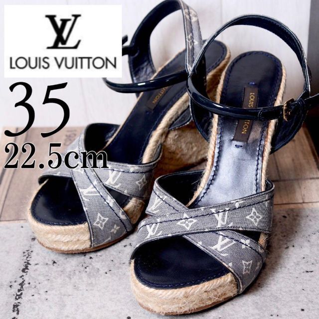 【極美品】LOUIS VUITTON ルイヴィトン 22.5 モノグラム デニム