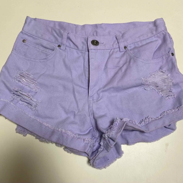 ショートパンツ 紫 レディースのパンツ(ショートパンツ)の商品写真
