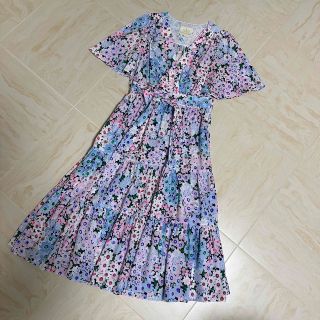 ケイトスペード(kate spade new york) 花柄ワンピース(ブルー ケイトスペード(kate spade new york) 花柄ワンピース(ブルー