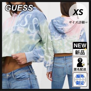 ゲス(GUESS)の海外限定 Guess ゲス クロップド  パーカー タイダイ柄 XS(シャツ/ブラウス(長袖/七分))