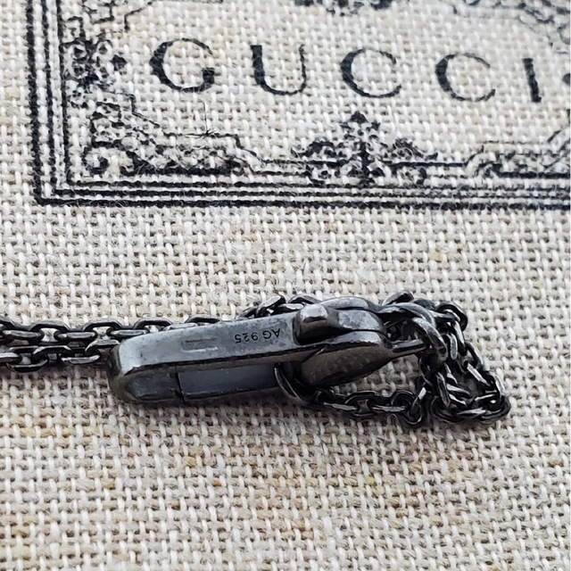 【レア廃盤品】GUCCI クロス カットアウトG チェーンネックレス ブラック