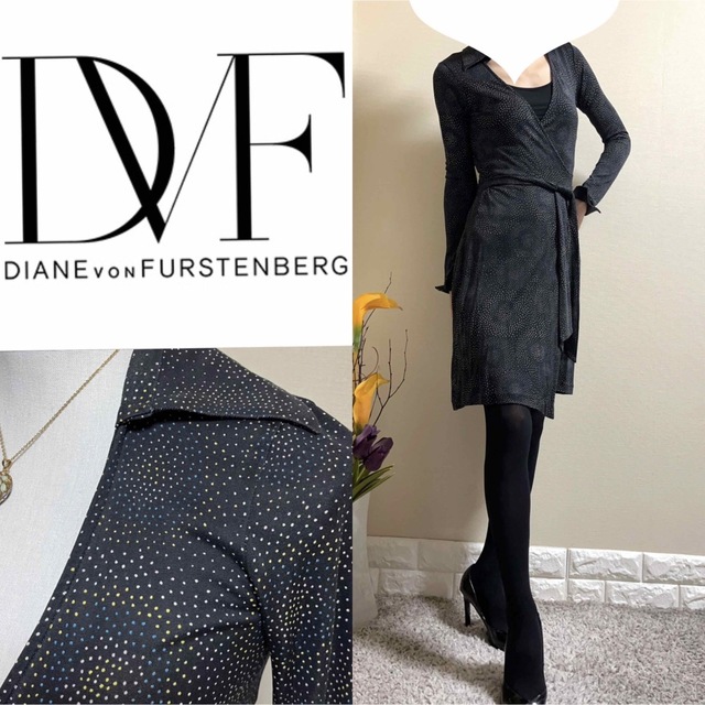 【売切れ】Diane von Furstenberg ラップワンピース 黒 2