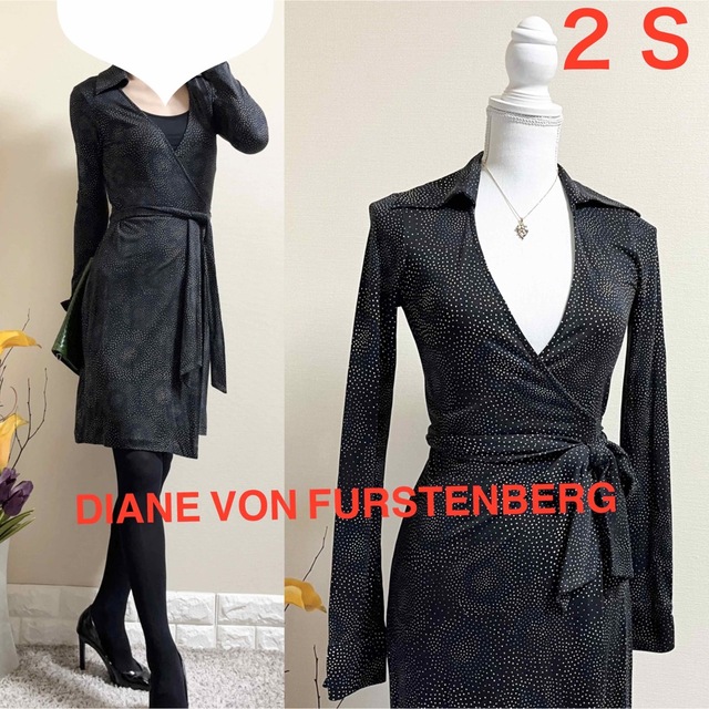 【良品】DIANEvonFURSTENBERG 襟付きラップワンピース 2