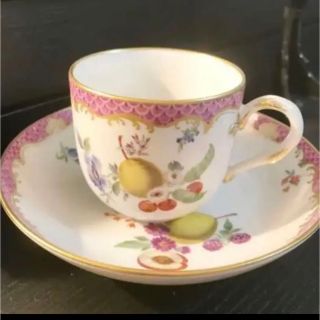 マイセン(MEISSEN)の鱗紋　鱗文　ピンクスケール　旧画法　フルーツ&フラワー(食器)