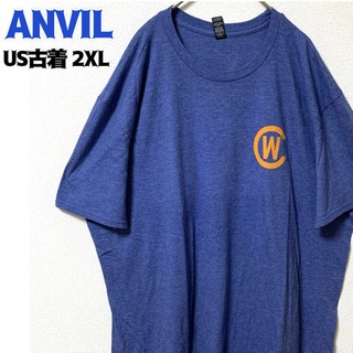 アンビル(Anvil)のUS古着 ANVIL 半袖Tシャツ カレッジ ゆるだぼ 2XL ヴィンテージ(Tシャツ/カットソー(半袖/袖なし))