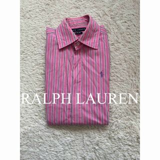 ポロラルフローレン(POLO RALPH LAUREN)の美品　ポロ　ラルフローレン　シャツ　ブラウス　トップス　ストライプ　ピンク　人気(シャツ/ブラウス(長袖/七分))