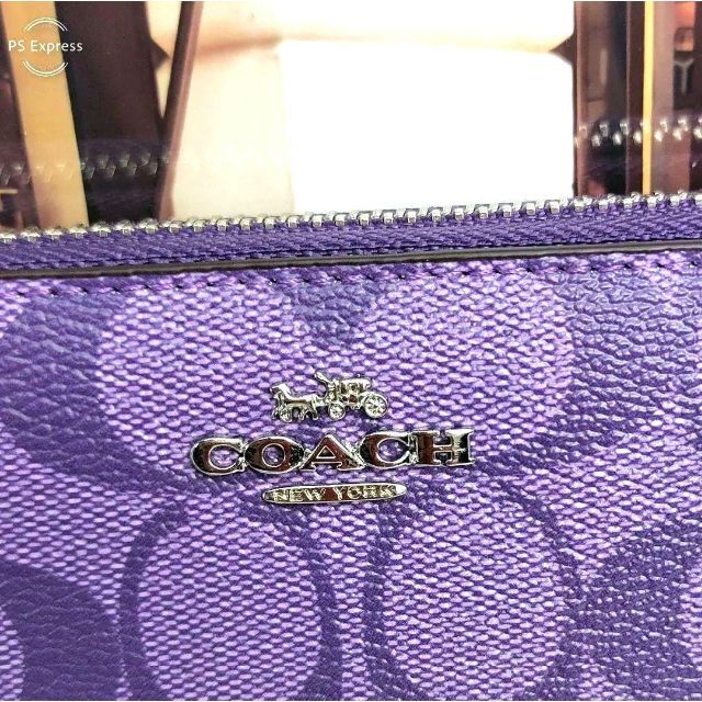 COACH - 未使用⏹️C4452 COACH コーチ 長財布 パープル シグネチャー 2の通販 by ブランドショップ ルシド・ドリーム