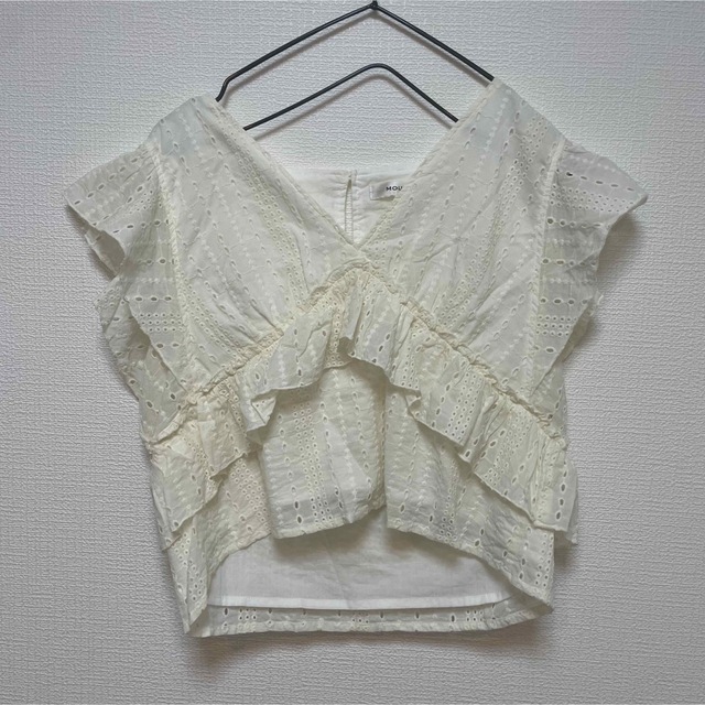 moussy 美品 レース tops LACE FRILL TOP