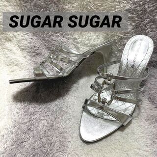 シュガーシュガー(Sugar Sugar)のs264 SUGAR SUGAR ミュールサンダル パンプス シルバー シンプル(サンダル)