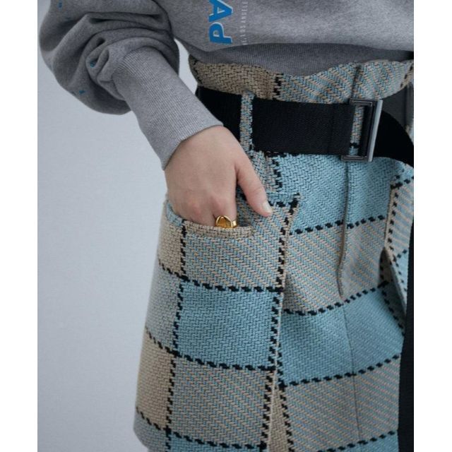 ADAM ET ROPE' FEMME(アダムエロぺファム)の㊳完売新品 ADAM ET ROPÉ FEMME チェックタイトスカート ブルー レディースのスカート(ロングスカート)の商品写真