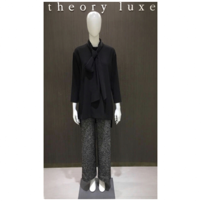 ブラックTheory luxe 20ss ボウタイチュニックブラウス ブラック