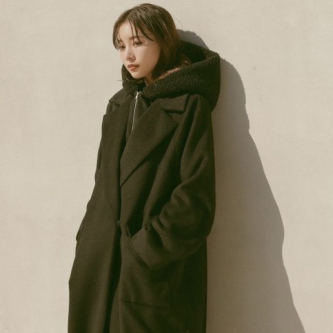 【RIELLE riche】Hood Boa Chester Coat レディースのジャケット/アウター(ロングコート)の商品写真